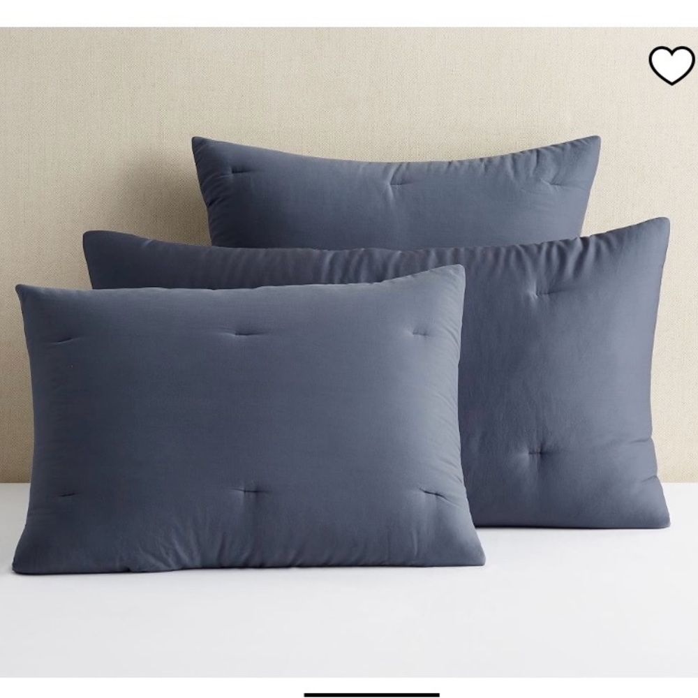 NWT Pottery Barn King Dream Comforter and 2 King Shams Set Steel Blue - Picture 6 of 9